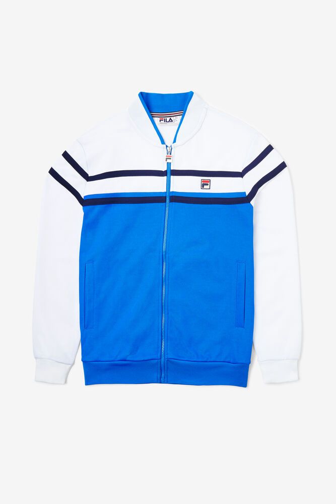 Fila Jacket Naso Mens Blue/White - India QDE-613082